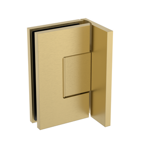 Statesman Wall to Glass Hinge with L type Mounting Plate Soft Gold Brushed
