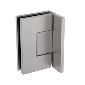 Statesman Wall to Glass Hinge with L type Mounting Plate Satin Nickel