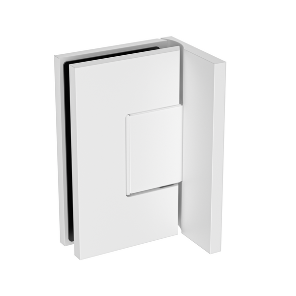 Statesman Wall to Glass Hinge with L type Mounting Plate White