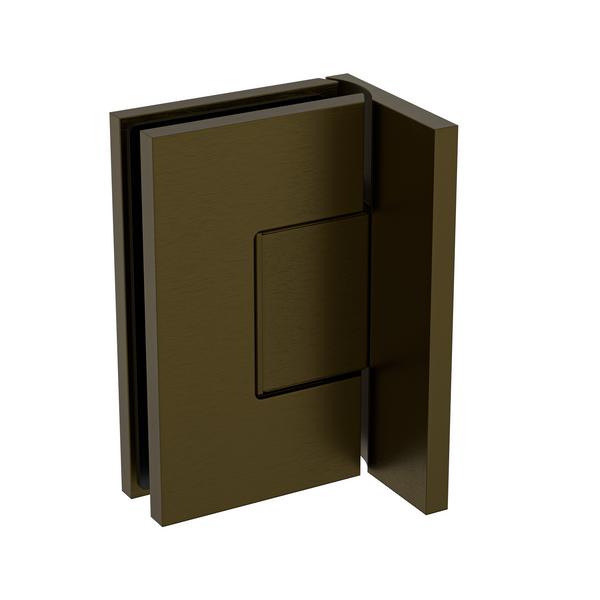 Statesman Wall to Glass Hinge with L type Mounting Plate Antique Brass