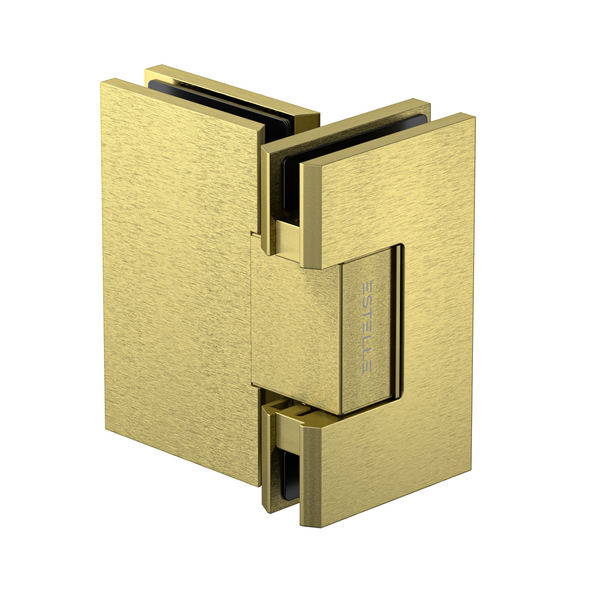 Statesman Glass to Glass Hinge Raw Brushed Brass