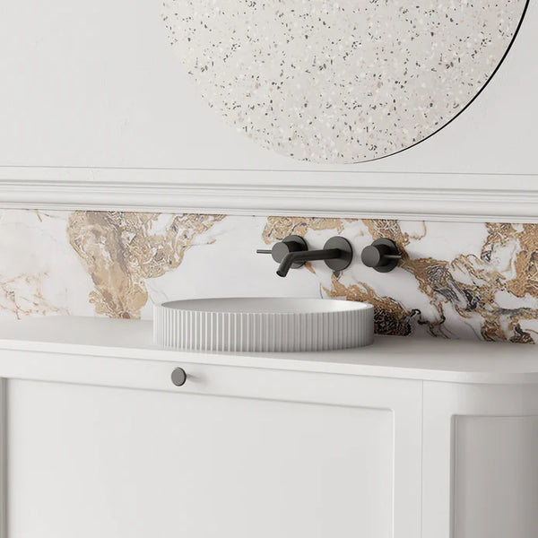 V-Groove Round Semi-inset Basin Matte White