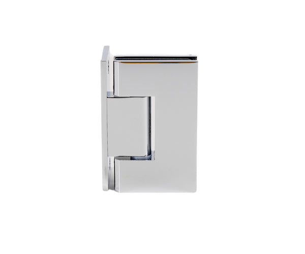 Boston Wall to Glass 90 Degree Hinge with L Type Mounting Plate - Polished Chrome