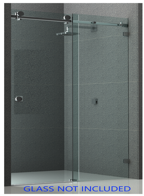 Belle Wall to Wall Frameless Shower Sliding System Right Hand Fixed Matte Black