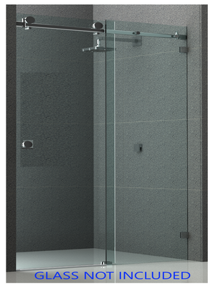 Belle Wall to Glass Frameless Shower Sliding System Right Hand Fixed Brushed Rose Gold