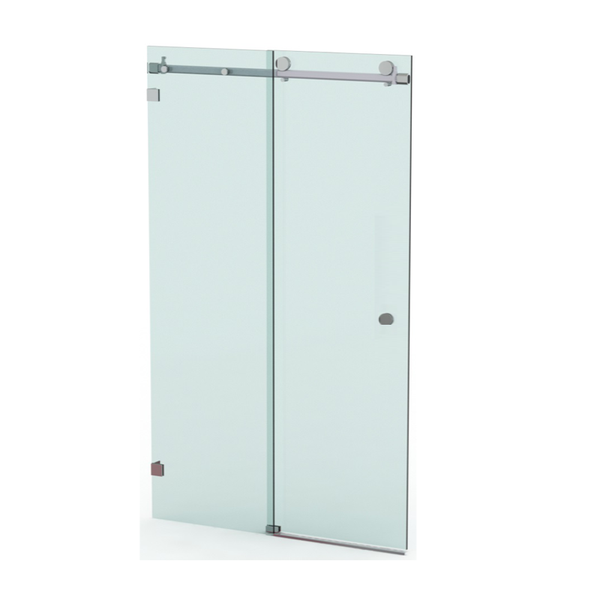 Bellé Wall to Wall Frameless Shower Sliding System Left Hand Fixed Polished Chrome