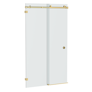 Bellé Wall to Wall Frameless Shower Sliding System Left Hand Fixed Brushed Brass