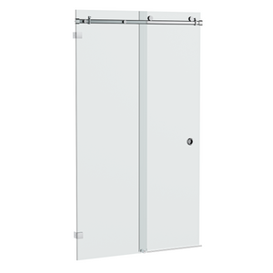 Bellé Wall to Wall Frameless Shower Sliding System Left Hand Fixed Polished Chrome