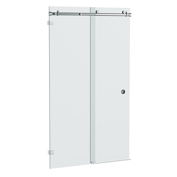 Bellé Wall to Wall Frameless Shower Sliding System Left Hand Fixed Polished Chrome