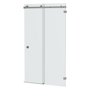 Bellé  Wall to Wall Frameless Shower Sliding System Right Hand Fixed Brushed Gun Metal