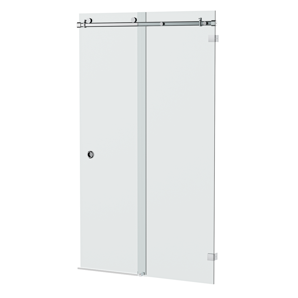 Bellé Wall to Wall Frameless Shower Sliding System Right Hand Fixed - Polished Chrome