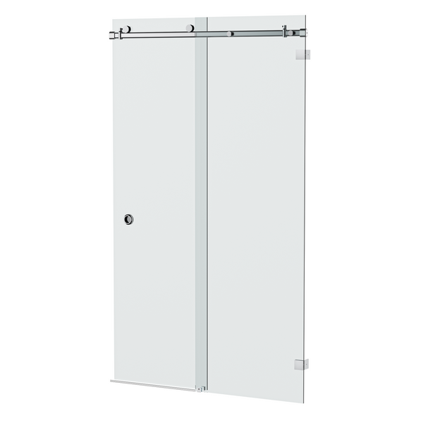 Bellé Wall to Wall Frameless Shower Sliding System Right Hand Fixed - Polished Chrome