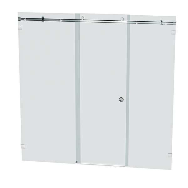 Bellé Wall to Wall Frameless Shower Sliding System Left Hand Fixed - Polished Chrome