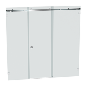 Bellé Wall to Wall Frameless Shower Sliding System Right Hand Fixed - Polished Chrome