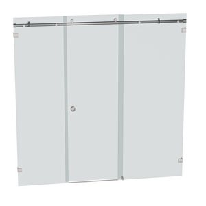 Bellé Wall to Wall Frameless Shower Sliding System Right Hand Fixed - Satin Nickel