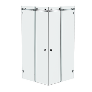 Bellé Corner Opening Frameless Shower Sliding System Polished Chrome
