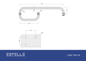 Round Shower Handle with Towel Rail Brushed Brass