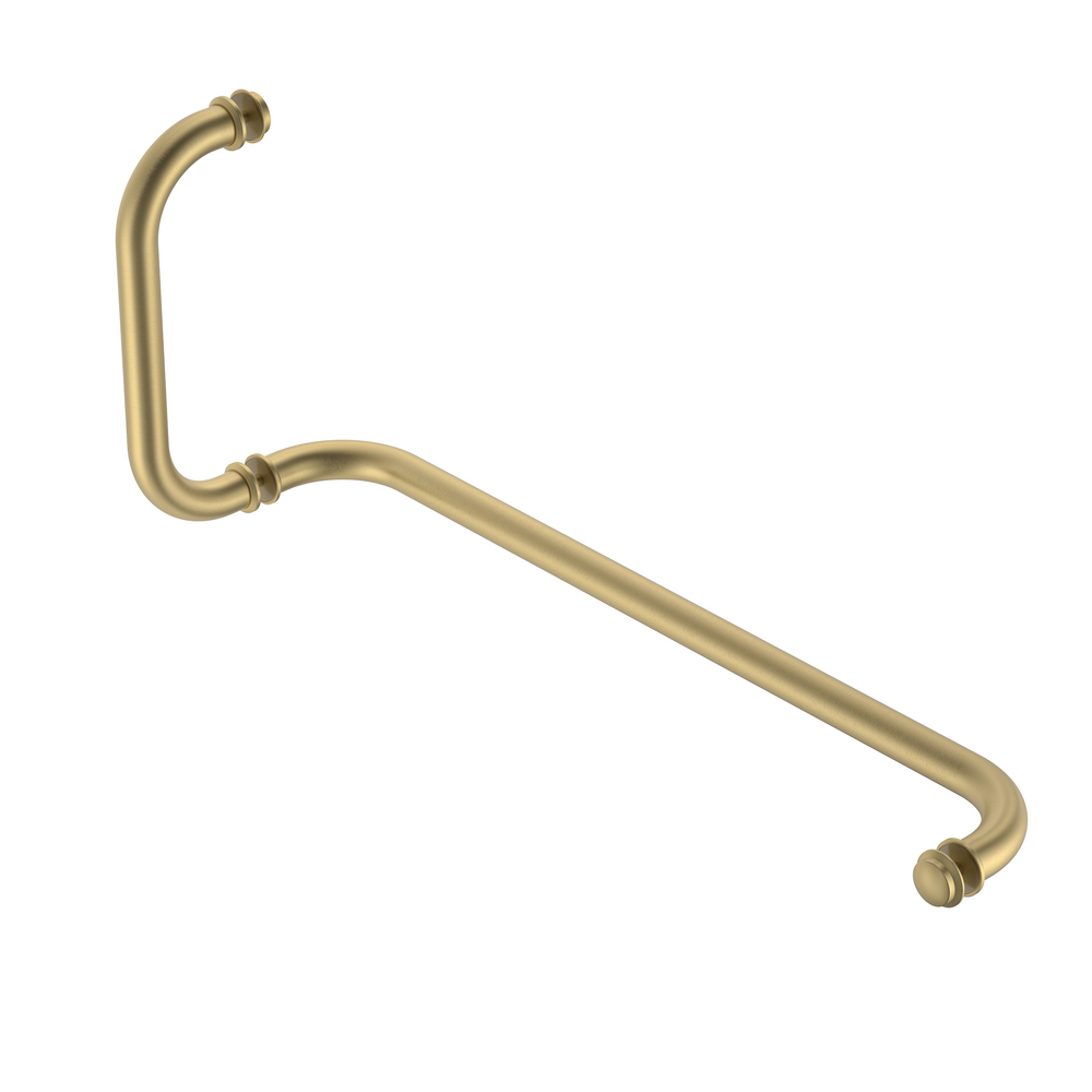 Round Shower Handle with Towel Rail Brushed Brass