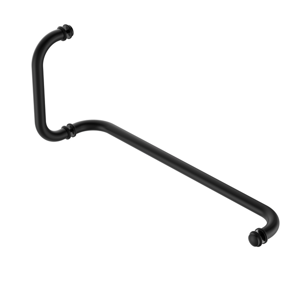 Round Shower Handle with Towel Rail Matte Black