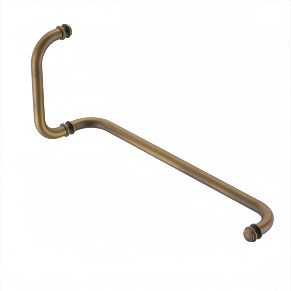 Round Shower Handle with Towel Rail Antique Brass