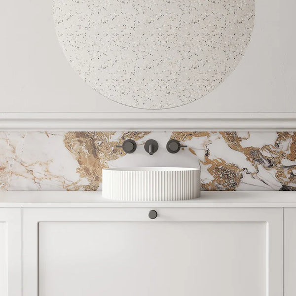 V-Groove Round Above Counter Basin Matte White