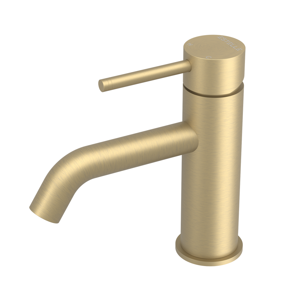 Pinnacles Basin Mixer Tap Soft Gold Brushed