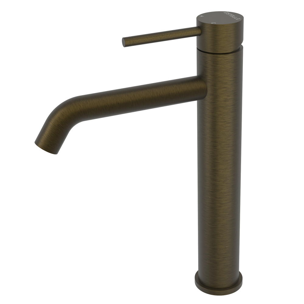 Pinnacles Tall Basin Tap Mixer Antique Brass