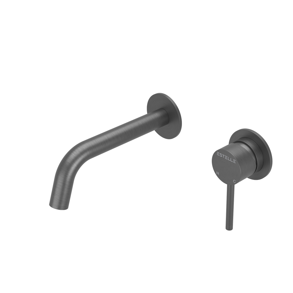 Pinnacles Wall Spout and Mixer Brushed Gun Metal