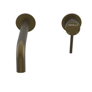 Pinnacles Wall Spout and Mixer Antique Brass