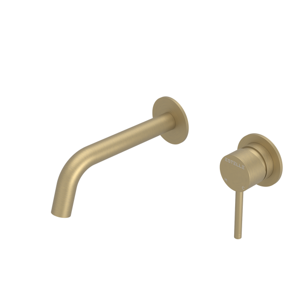 Pinnacles Wall Spout and Mixer Soft Gold Brushed