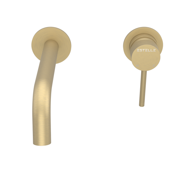 Pinnacles Wall Spout and Mixer Soft Gold Brushed