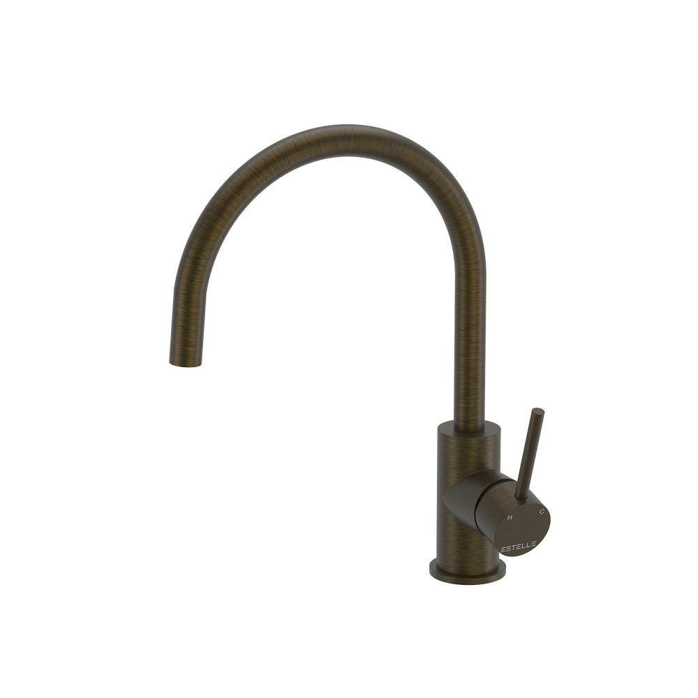 Pinnacles Kitchen Mixer in Antique Brass