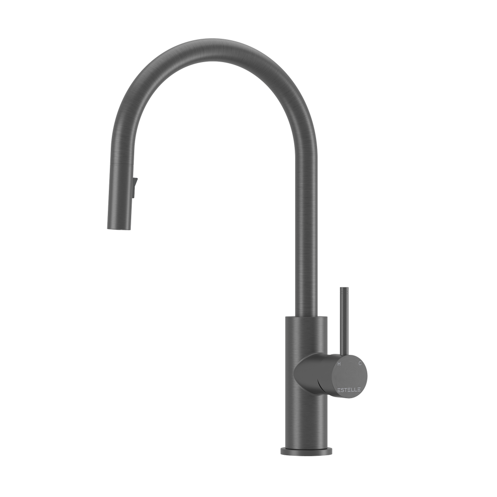 Pinnacles Pull Out Kitchen Mixer Brushed Gun Metal
