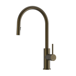 Pinnacles Pull Out Kitchen Mixer Antique Brass