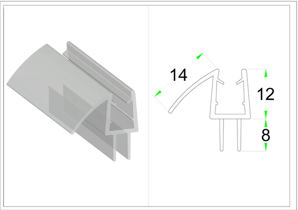 PVC Water Seal WS1-6 2200mm Clear