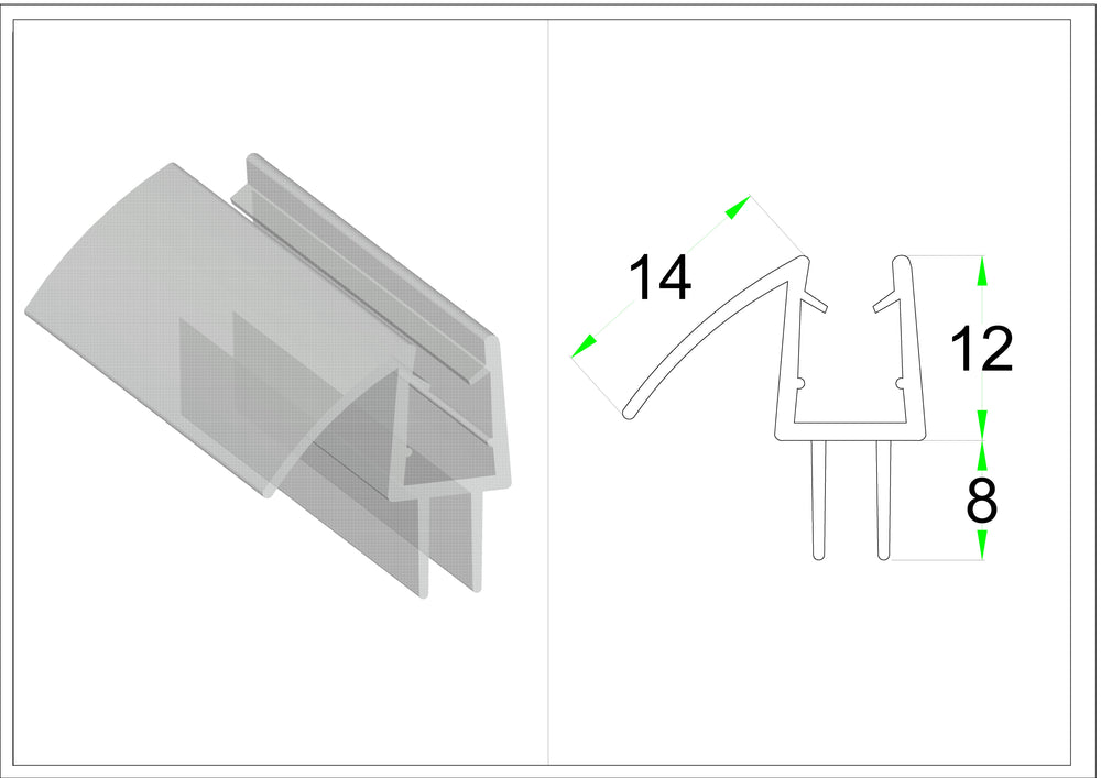 water seal for 10mm glass