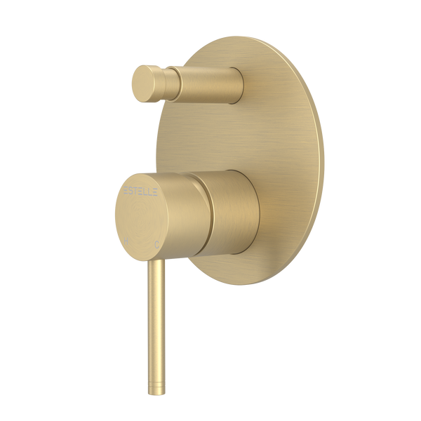Pinnacles Shower Mixer with Diverter Soft Gold Brushed
