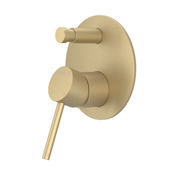 Pinnacles Shower Mixer with Diverter Soft Gold Brushed