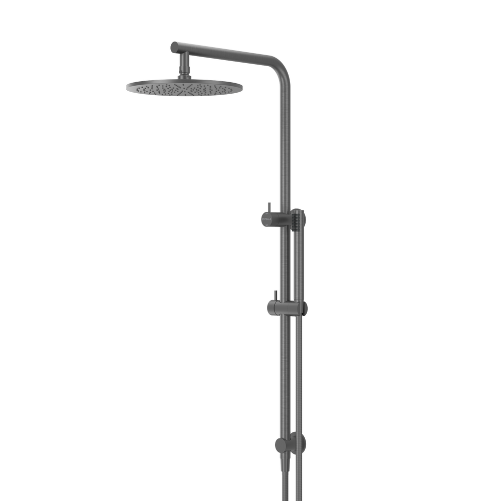 Pinnacles Shower Rail Set Brushed Gun Metal