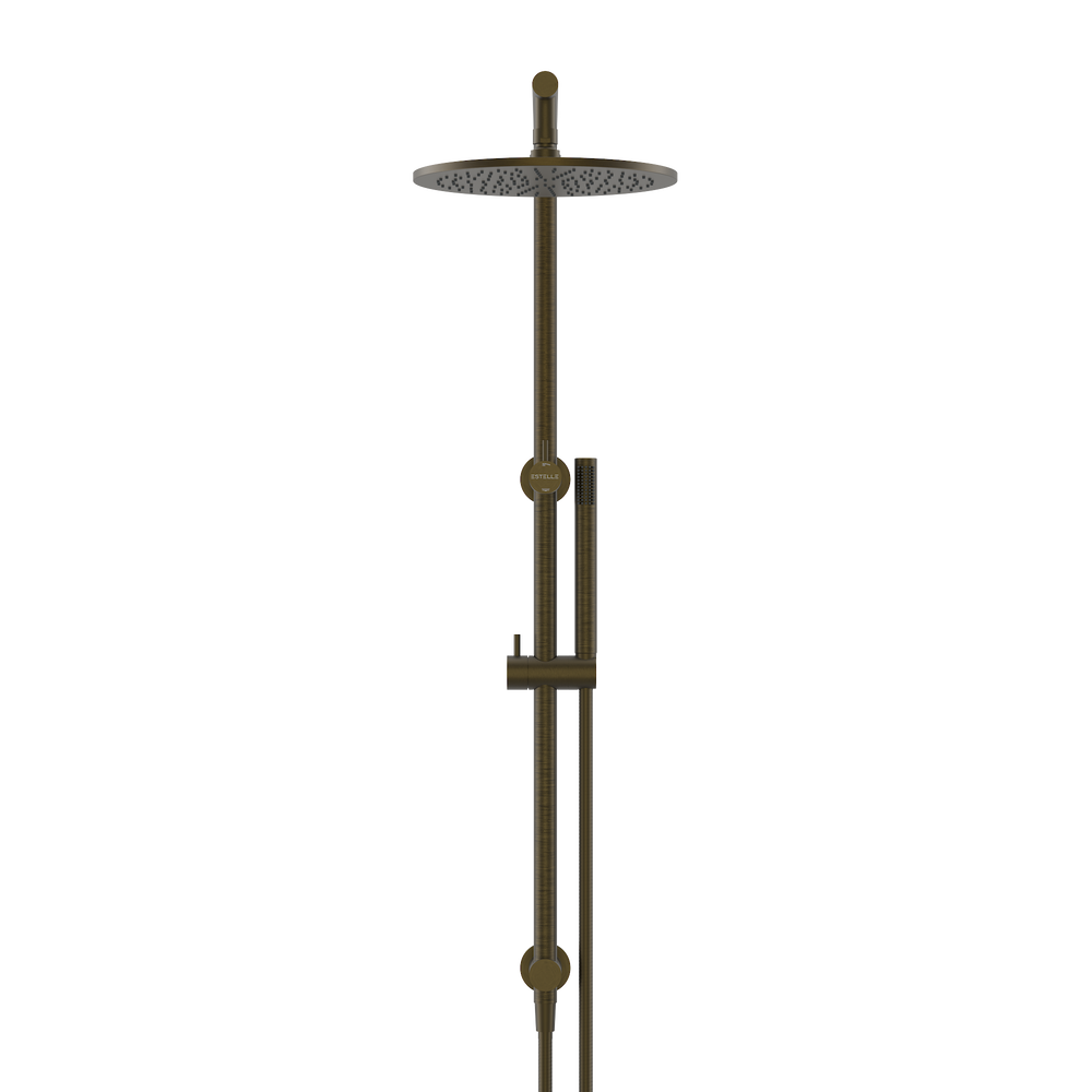 Pinnacles Shower Rail Set Antique Brass