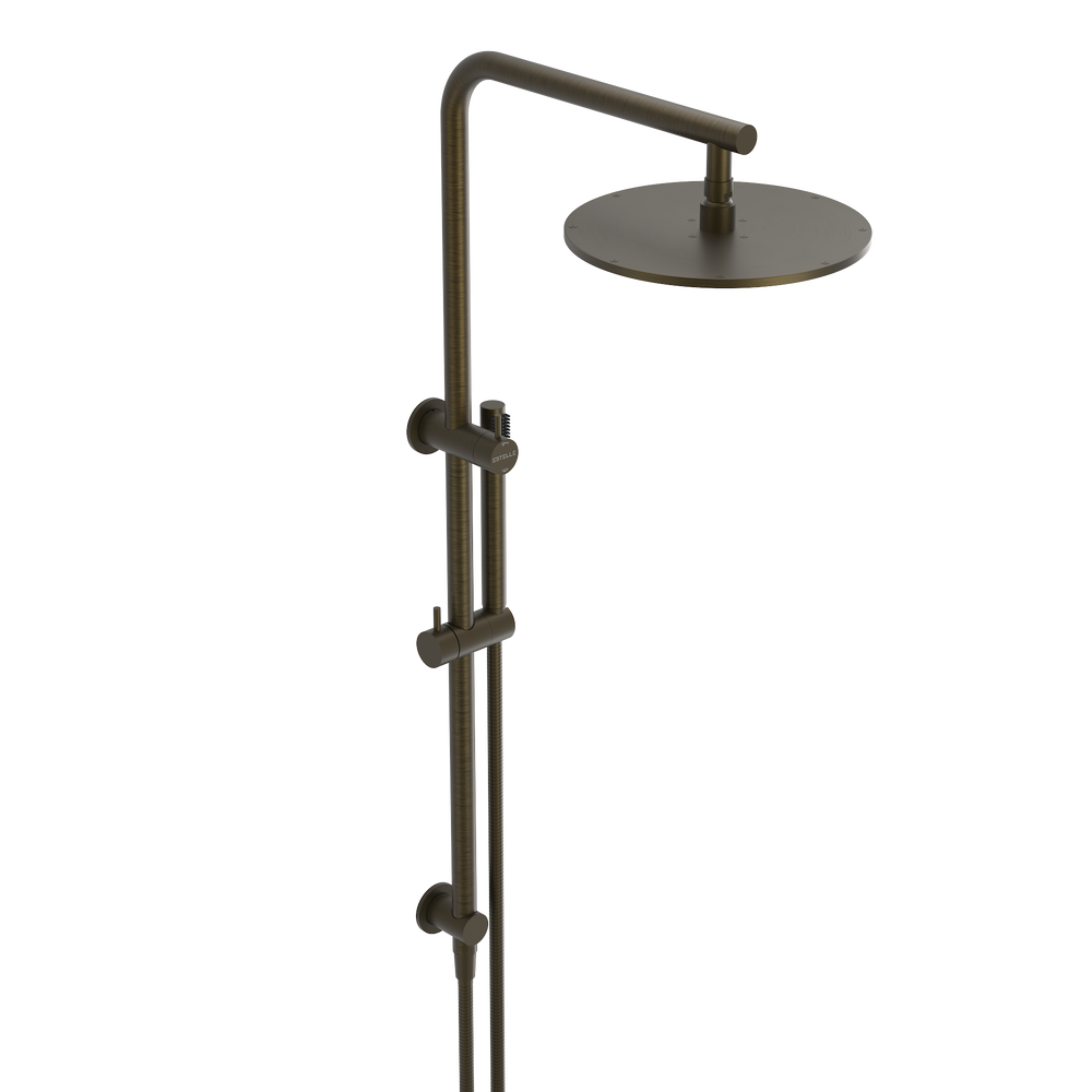 Pinnacles Shower Rail Set Antique Brass