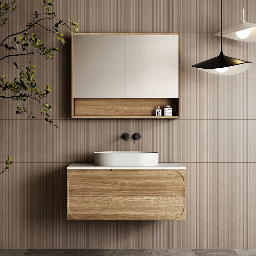 Cicero Wall Hung Vanity - Single - Walnut