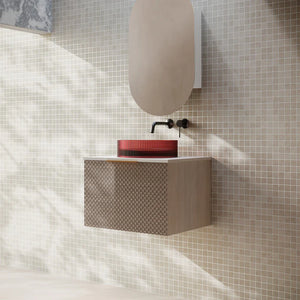 Cassa Designs Relievo Wall Hung Vanity - Single Relievo Walnut