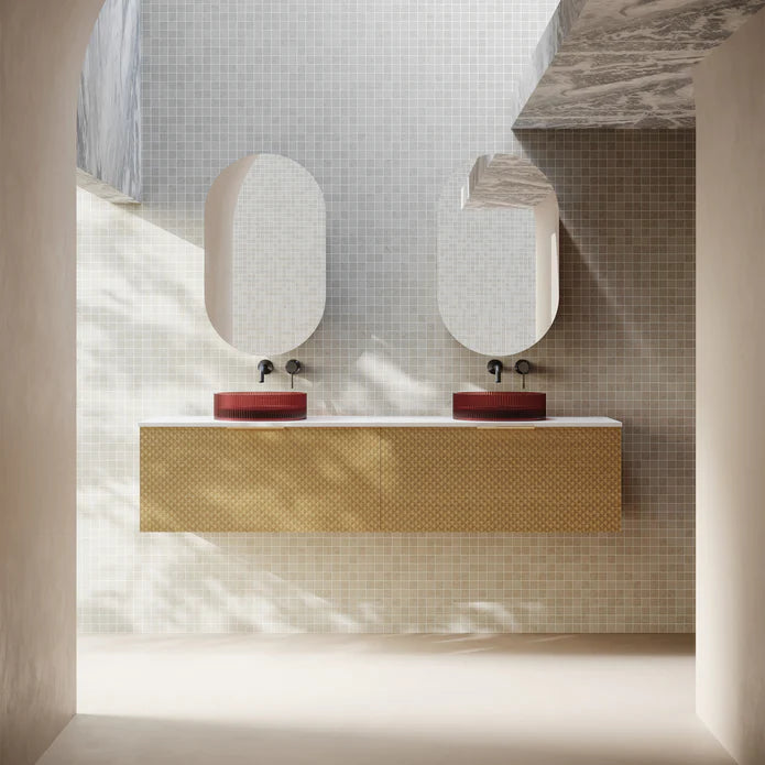 Cassa Designs Relievo Wall Hung Vanity - Double Relievo Oak