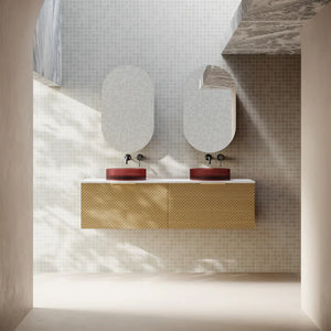 Cassa Designs Relievo Wall Hung Vanity - Double Relievo Oak