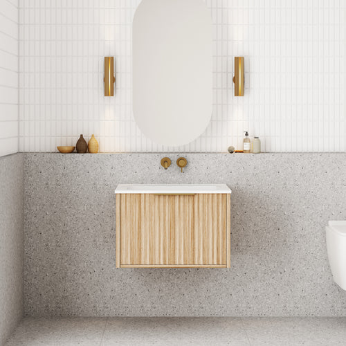 Capture Ensuite Wall Hung Vanity - Natural Oak