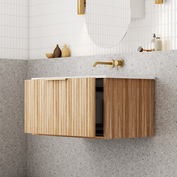 Capture Ensuite Wall Hung Vanity - Natural Oak