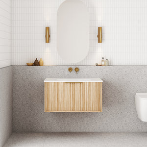Capture Ensuite Wall Hung Vanity - Natural Oak