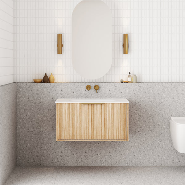 Capture Ensuite Wall Hung Vanity - Natural Oak