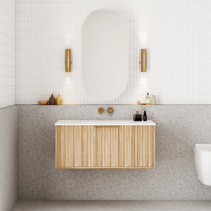 Capture Ensuite Wall Hung Vanity - Natural Oak